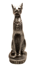 Egyptian Bastet Cat Statue Medium - Silver - Made in Egypt
