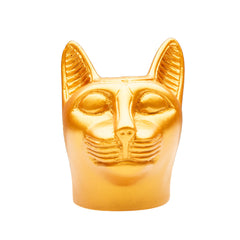 MINI EGYPTIAN BASTET CAT BUST STATUE - GOLD - MADE IN EGYPT