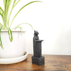 Egyptian Bastet Cat Pedestal Statue - Made in Egypt