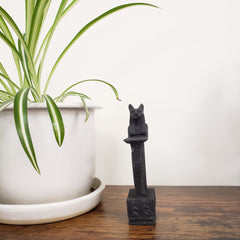 Egyptian Bastet Cat Pedestal Statue - Made in Egypt