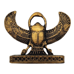 Egyptian Winged Scarab Bronze Statue - 4" - Made in Egypt