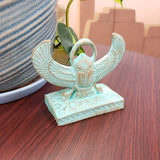 WINGED SCARAB DOUBLE-SIDED PATINA STATUE - 4"