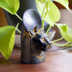 SEKHMET BUST ANTIQUE GOLD - 4.5"