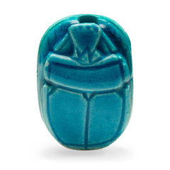 Egyptian Blue Scarab Bead - Extra Large - Made in Egypt