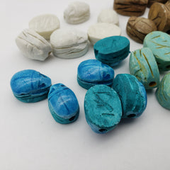 Egyptian Scarab Beads - Set of 100 Assorted Colors