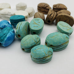 Egyptian Scarab Beads - Set of 100 Assorted Colors