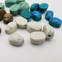 Egyptian Scarab Beads - Set of 100 Assorted Colors