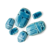 Blue Scarab Beads Assorted Sizes - Package of 6 - Made in Egypt