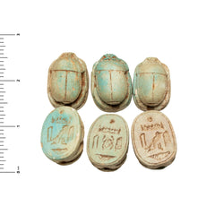 Egyptian Scarab Beads Set of 6 - Blue Soapstone - Made in Egypt