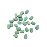 Egyptian Scarab Beads Set of 24 Tiny - Green Soapstone - Made in Egypt