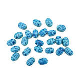 Egyptian Scarab Beads Set of 24 Extra Small Light Blue - Made in Egypt