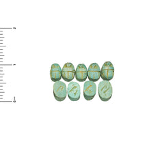 Egyptian Scarab Beads Set of 24 Extra Small - Horizontal Top Side Drilled - Green - Made in Egypt