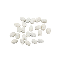Egyptian Scarab Beads Set of 24 Extra Small - White - Made in Egypt