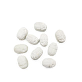 Egyptian Scarab Beads Set of 10 Large - White Soapstone - Made in Egypt