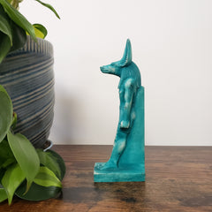 Egyptian God Anubis Statue Green - Made in Egypt