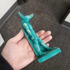 Egyptian God Anubis Statue Green - Made in Egypt