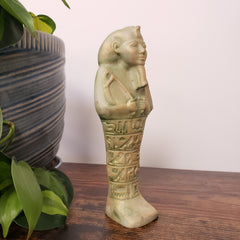 Egyptian Ushabti Statue Green Gold - Made in Egypt