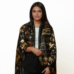 Egyptian Pharaonic Scarf - Black, Cream or White and Gold - Made in Egypt