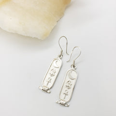 Personalized Egyptian Cartouche Earrings - Sterling Silver- Made in Egypt