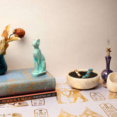 Egyptian Bastet Cat Statue Small - Patina - Made in Egypt