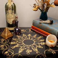 Altartuch/Schal mit ägyptischen Mondphasen – Hergestellt in Ägypten