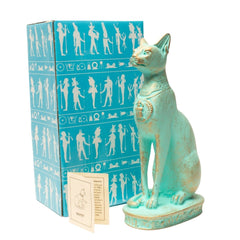 Ägyptische Bastet-Katzenstatue, mittelgroß, Patina, hergestellt in Ägypten