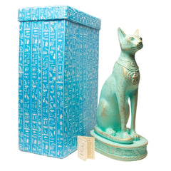 Egyptian Bastet Cat Statue Large - Patina - Made in Egypt