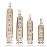 PERSONALIZED DOUBLE SIDED CARTOUCHE (GOLD AND SILVER) Size comparison