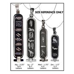 Diamond Cut Personalized OXIDIZED Cartouche Pendant - Made in Egypt