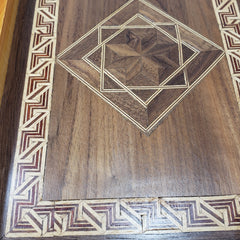 Decorative Inlaid Wooden Tray with Geometric Pattern - Made in Egypt