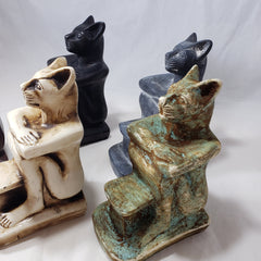 Egyptian Goddess Bastet Cat Statue - Assorted Colors- Made in Egypt
