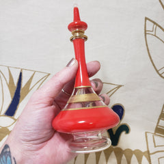 Egyptian Glass Genie Bottle - Red - Made in Egypt