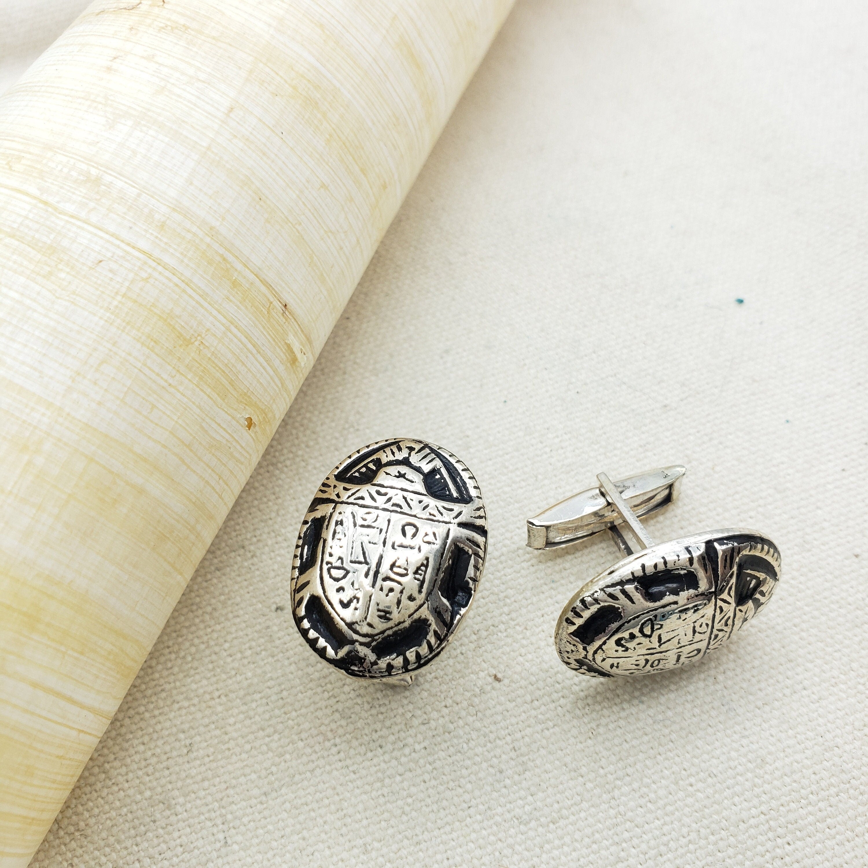 Egyptian Scarab Cufflinks- Made in Egypt