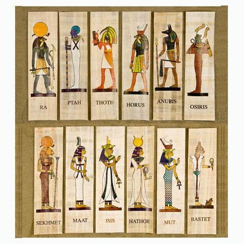 PAPYRUS BOOKMARK GODS/GODDESSES - SET OF 12 - 8"