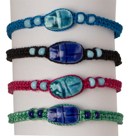 COLORFUL MACRAMÉ SCARAB BRACELET - ASSORTED COLORS - 1 PCS