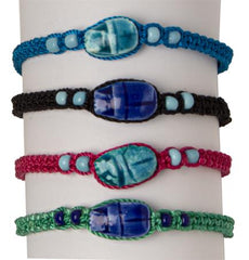 COLORFUL MACRAMÉ SCARAB BRACELET - ASSORTED COLORS - 1 PCS