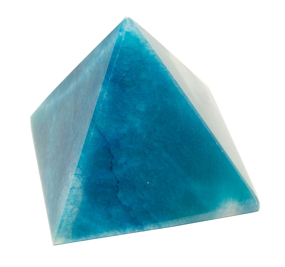 Alabaster Pyramid - Blue 3 Inches