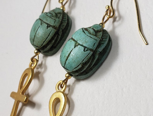 New Jewelry Inspired by Egypt using Vintage Scarabs - Available on Etsy