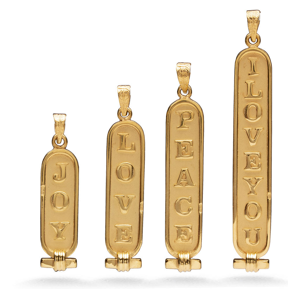 PERSONALIZED DOUBLE SIDED CARTOUCHE (GOLD AND SILVER) size comparison gold