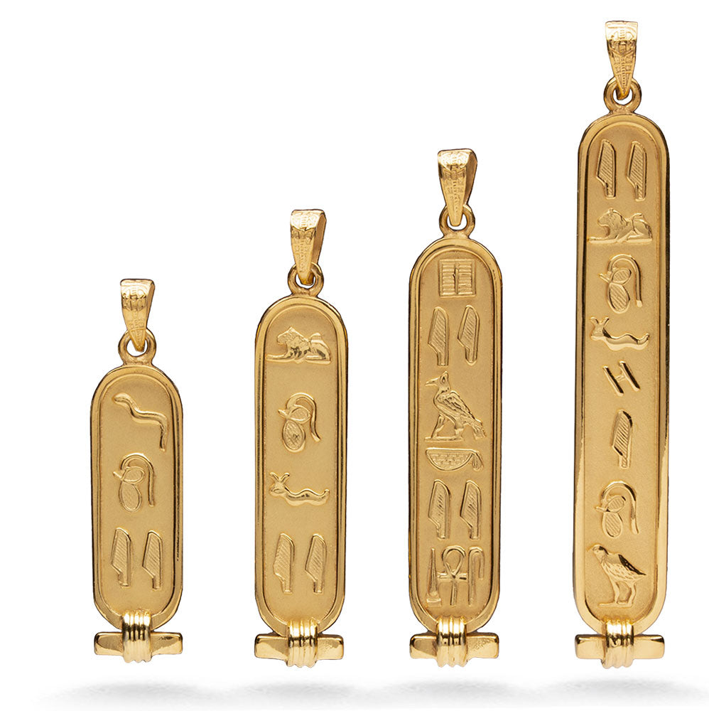 PERSONALIZED DOUBLE SIDED CARTOUCHE (GOLD AND SILVER) size comparison
