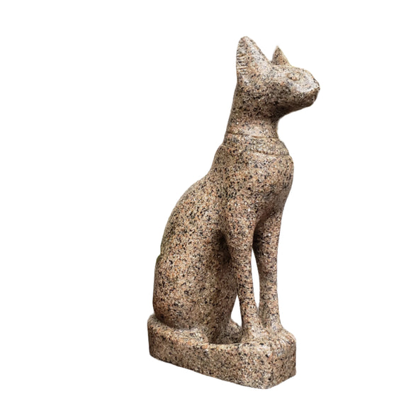 Bastet Egyptian Cat Goddess -  Tall Stone Cat Collectible - Made in Egypt