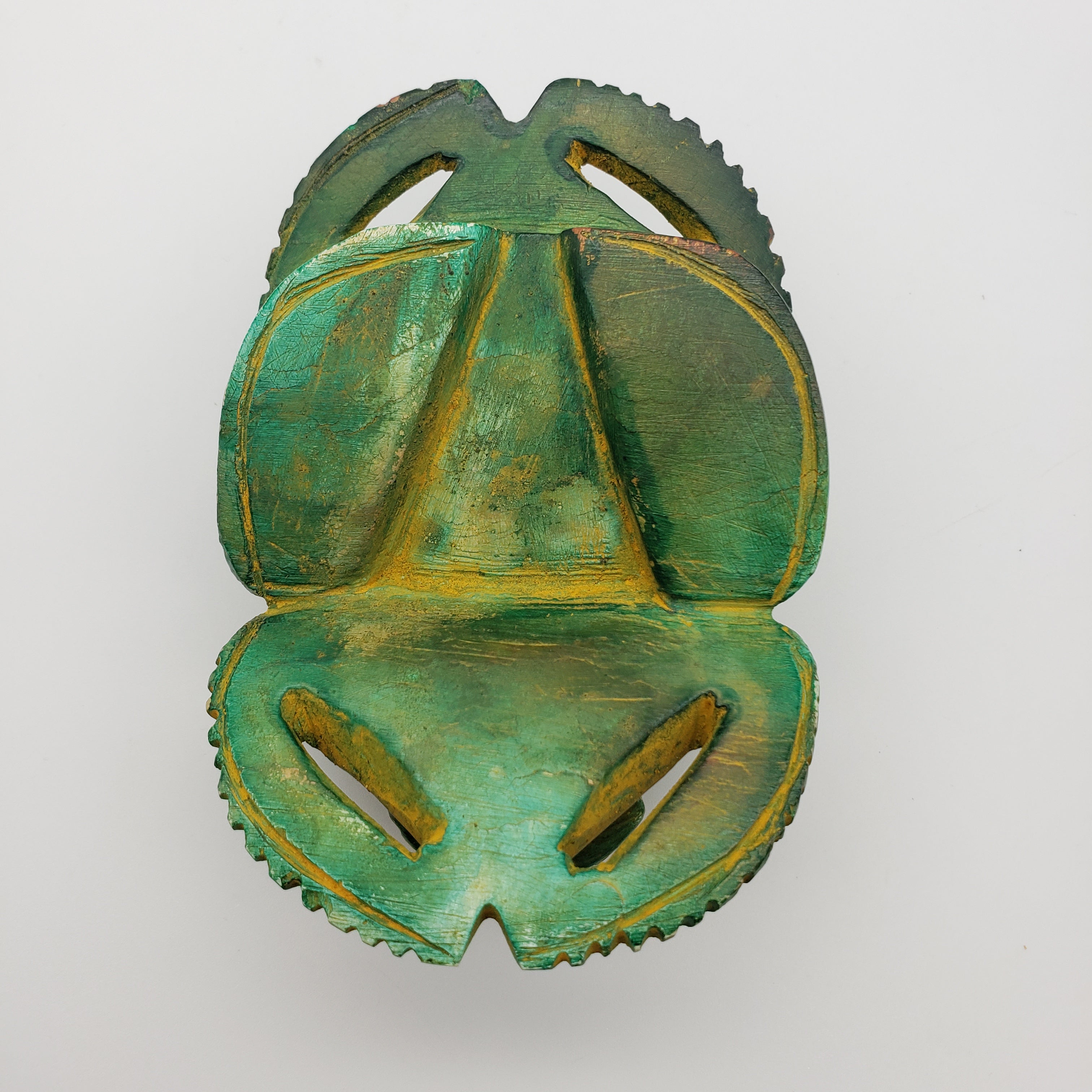 Egyptian Scarab Statue - Hand-Carved Soapstone - Made in Egypt