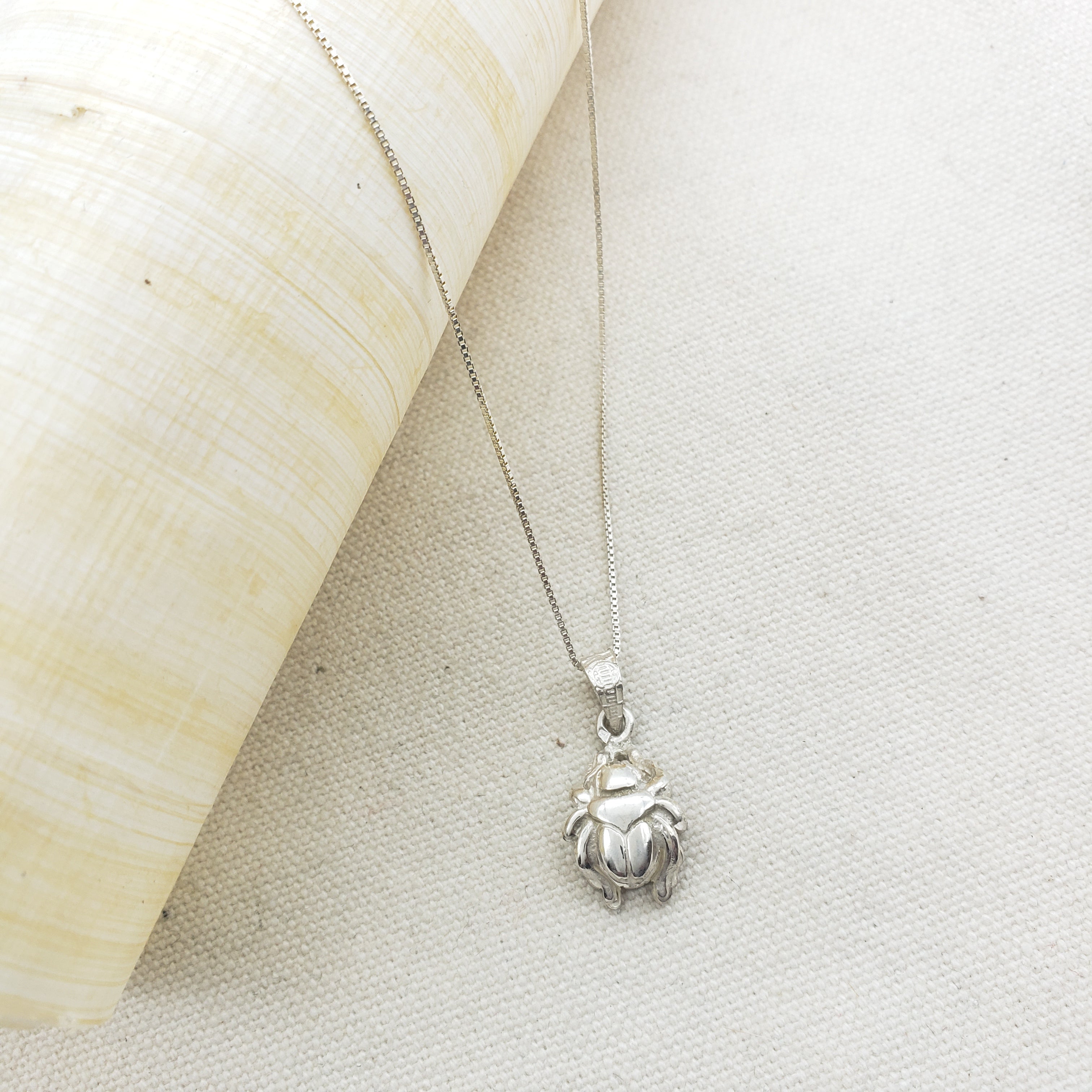 Egyptian Scarab Pendant Necklace - Made in Egypt - Sterling Silver