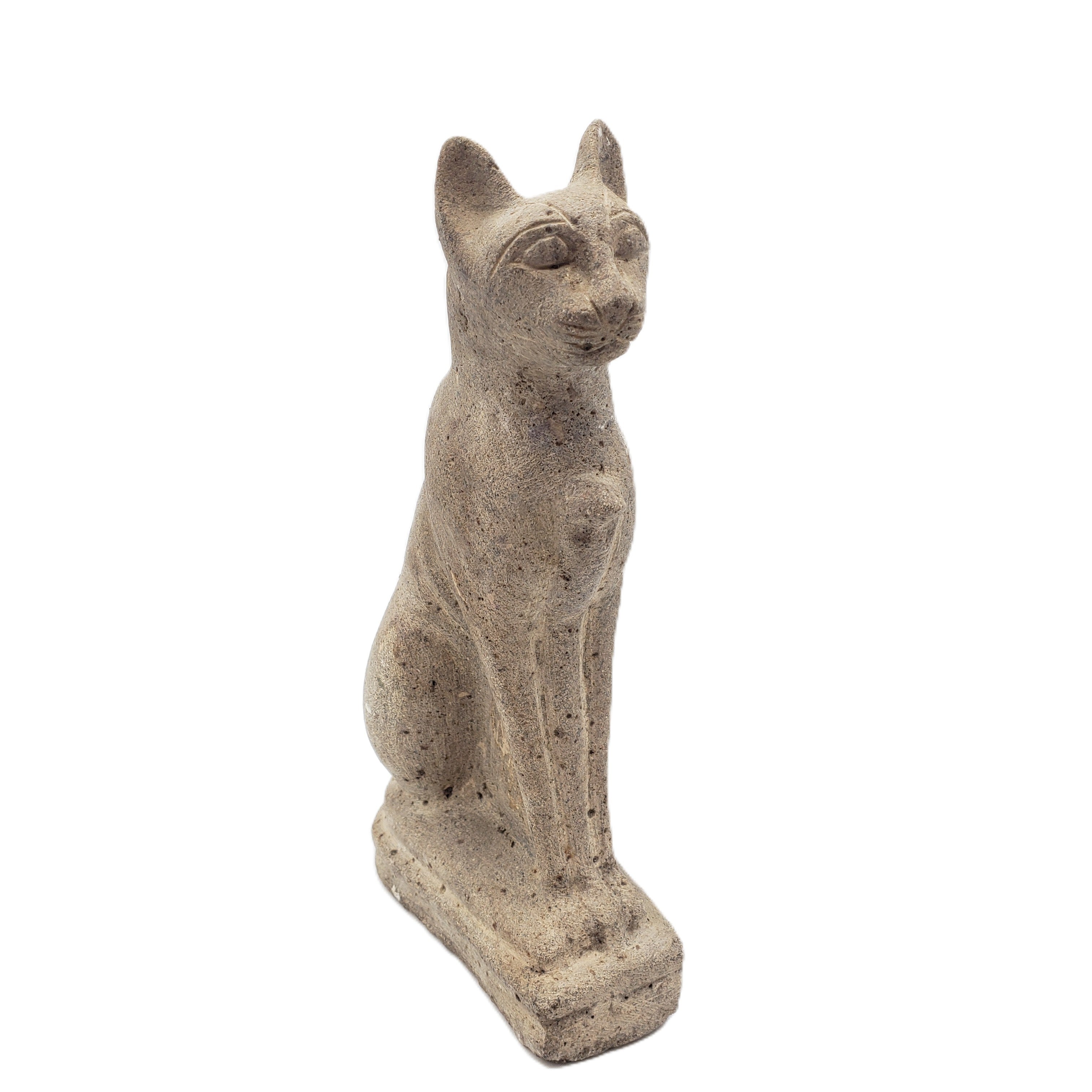Statue of a cat on a white background