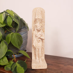 Decorative stone statue of Tiye on a white background