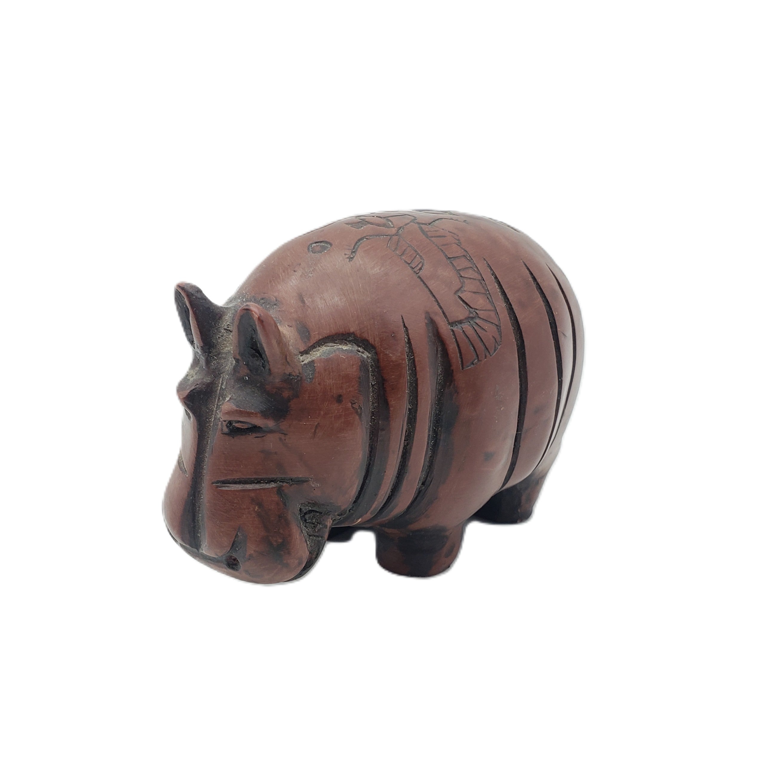 hippo figurine on a white background