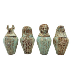Egyptian Canopic Jar Set of 4 - Patina - Made in Egypt