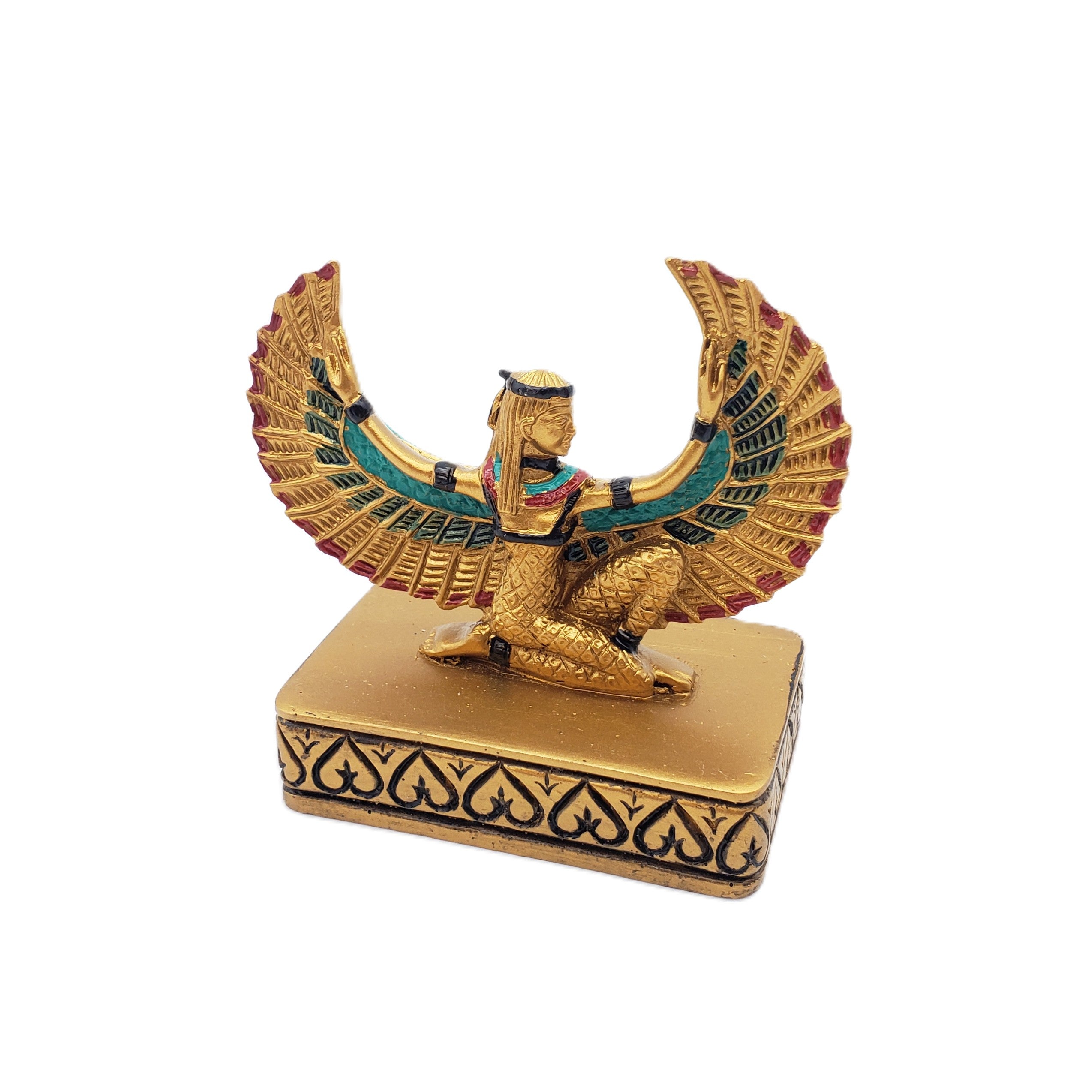 Decorative figurine of a winged creature on a white background