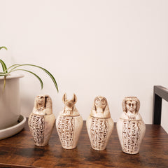 Egyptian Canopic Jar Set of 4 - White - Made in Egypt