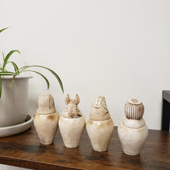 Egyptian Canopic Jar Set of 4 - White - Made in Egypt